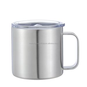 Tasse à café sous vide en acier inoxydable à double paroi de 12oz personnalisée en gros gobelet de voyage thermos avec poignée et couvercle - Product Image 6