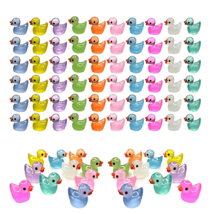 Patos pequeños luminosos multicolores, venta al por mayor, patos de resina que brillan en la oscuridad, paisaje, jardín, acuario, accesorios de decoración en maceta - Product Image 1