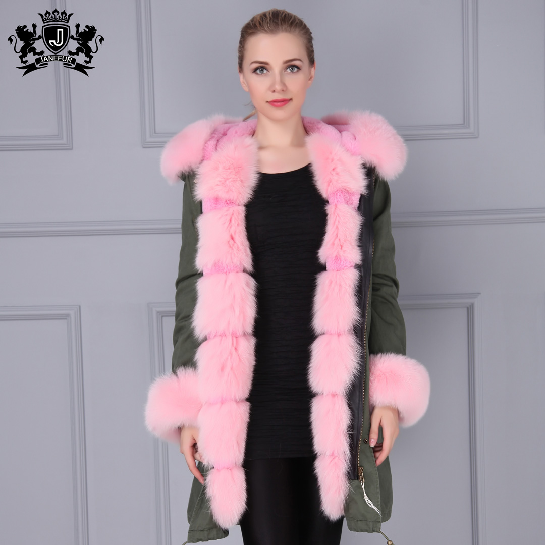 Verde con pelliccia rosa