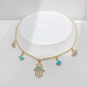 Pulseras de plata 925 con diseño de ojo occidental, chapadas en oro, con turquesa, para niña, venta al por mayor, joyería fina. - Product Image 4