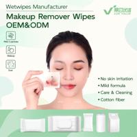 Ventes directes d'usine, lingettes démaquillantes pour le visage, douces, efficaces, apaisantes, lingettes nettoyantes pour le maquillage du visage