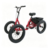 Nouveau Vélo Quad à Pédales Tout-Terrain 2026 avec Pneus Larges, 4 Roues, en Alliage d'Aluminium Noir, 6 Vitesses, Pneus Neige, Fourche Suspendue 200kg, Pas Cher