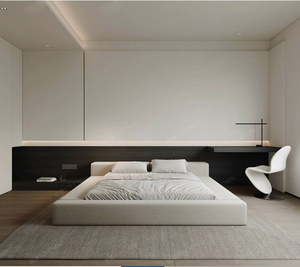 Letto Matrimoniale Tatami Moderno e Semplice Personalizzabile con Struttura in Legno e Rivestimento in Tessuto, Letto <span class=keywords><strong>King</strong></span>-<span class=keywords><strong>Size</strong></span> per Camera da Letto di Hotel e Villa - Product Image 1