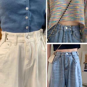 Ceinture de jean amincissante et ajustable avec boutons et rivets métalliques amovibles. - Product Image 2