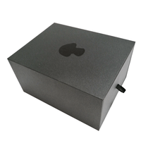 Boîte à bijoux personnalisée à tiroir noir en carton rigide avec intérieur en velours doux pour bagues, boucles d'oreilles, emballage de stockage Boîte en papier personnalisée