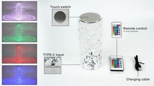 Luce di cristallo con più forme, tocco tre colori/telecomando luce notturna rosa, luce <span class=keywords><strong>trasparente</strong></span> creativa a LED - Product Image 6