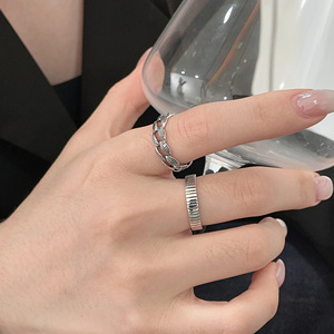 Kaiming S925 Sterling Silver Index <b>Ring</b> Women Geometric Fashion Adjustable <b>Opening</b> Light Luxury Gift Jewelry - Product Image 1