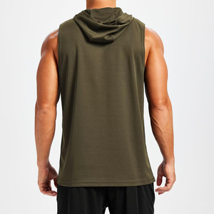 Custom Cotton Sleeveless Gym <b>Hoodie</b> For Men O Neck Fitness <b>Workout</b> Training Bodybuilding <b>Hoodie</b> With Logo Printing - Product Image 2