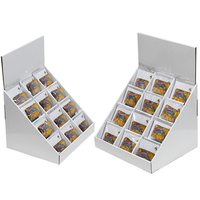Vente en gros de présentoir en papier à grille pliable sur mesure, présentoirs en carton pour boîte d'affichage en papier autocollant pour réfrigérateur