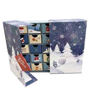 กล่องของขวัญปฏิทินคริสต์มาสกล่องของขวัญบรรจุภัณฑ์กระดาษช็อคโกแลตเครื่องสำอาง - Product Image 1