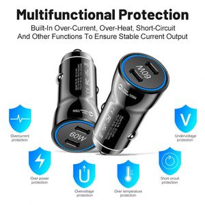 New Design Type-C Dual-Port 2A Fast Car Charger with Magnetic Fireproof Design 30W Output for Mobile Phones & Laptops - Product Image 4
