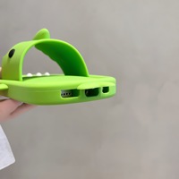 Mignon 3D Dessin Animé Requin Pantoufles Téléphone étui pour iphone 16 15 14 13 12 11 Pro Max Drôle Couverture En Silicone Souple