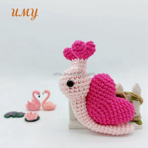 Nuovo Decorazione Matrimoniale Amigurumi all'Uncinetto Cuore Carino Amore San Valentino Peluche Giocattolo Lumaca Imbottito - Product Image 3