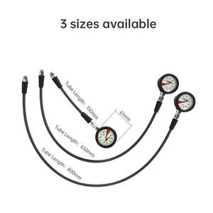 Manomètre de plongée Hotdive SPG, matériau tressé submersible noir, haute pression de service, 15cm/60cm/80cm, pour toutes les plongées - Product Image 4