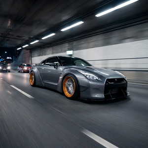 Jantes forgées multi-branches HBZHIGU Signature Series 2 pièces, face grise, lèvre orange, pour GT-R et Huracan, 18-24 pouces - Product Image 4