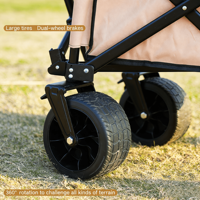 Chariot de camping pliable avec hayon extensible, capacité de charge de 200 kg, chariot en acier au carbone, tout-terrain, imperméable, poignée réglable, chariot de courses