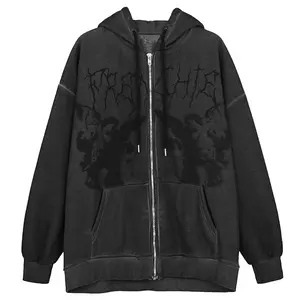 New Dark Jacket Coat Print Angel Fairy Womens Hoodies Hip-hop Streetwear Harajuku Anime Women Coat