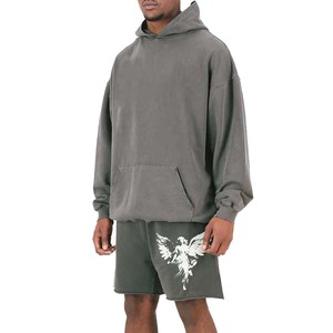 Conjunto de Sudadera con Capucha y Pantalones Cortos para Hombre, Chándal de Algodón, Ropa Deportiva Informal - Product Image 4