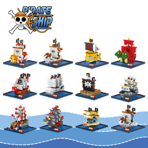 Bloques de Construcción de Plástico ABS, 12 Modelos de Barcos Pirata para Armar, Juguete de Regalo Creativo, Mini Caja de Color - Product Image 1