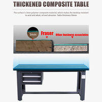 Banc d'atelier avec tiroir en métal, établi robuste, Table de rangement d'outils de Garage, banc de travail