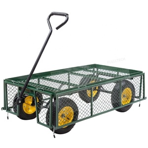 Chariot de jardin Yardworks en acier à <span class=keywords><strong>4</strong></span> <span class=keywords><strong>roues</strong></span> avec côtés amovibles en maille, capacité de 600 lb, chariot de travail de jardin, <span class=keywords><strong>remorque</strong></span> - Product Image 3