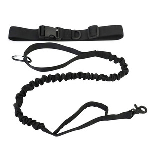 Pet Running Leash Nylon <b>Elastic</b> Dog Walking <b>Belt</b> For Jogging Fitness Training Black - Product Image 2