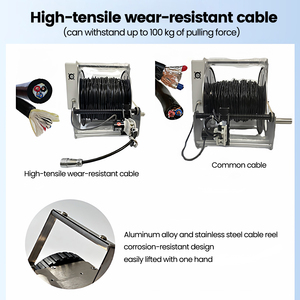 Ön Kamera Yatay Dönüş 300 Derece Açılı 100-150M Kablolu Kanalizasyon Boru İnceleme Robotu (150mm-1000mm Boru Çapı için) - Product Image 3