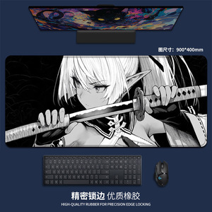 แผ่นรองเมาส์ลายการ์ตูนอนิเมะสไตล์ผี ขาวดำ แบบผสมผสาน สำหรับเกมส์  ทำจากยางซิลิโคน  สามารถปรับแต่งได้ - Product Image 4