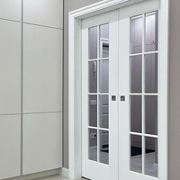 Cadre de porte antique intérieur blanc moderne de style simple grandes portes en bois de verre porte française