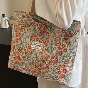 Nouveaux sacs fourre-tout pliables tendance à motif floral <span class=keywords><strong>pour</strong></span> étudiantes, sacs en toile <span class=keywords><strong>pour</strong></span> le shopping - Product Image 3
