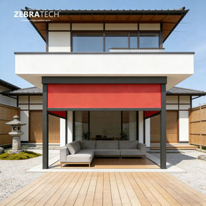 Stores verticaux et horizontaux électriques extérieurs étanches avec rail à fermeture éclair et moteur <span class=keywords><strong>solaire</strong></span> pour système de couverture de pergola bioclimatique - Product Image 1