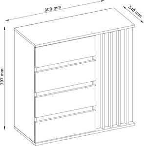 Juego de armario moderno para pasillo de roble y grafito <span class=keywords><strong>con</strong></span> cómoda, Banco de espejo y panel de <span class=keywords><strong>perchero</strong></span> - Product Image 6