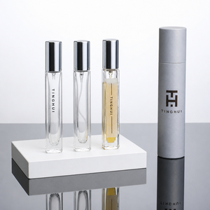 Flacons de parfum vides en verre rectangulaires longs avec logo personnalisé 10 ml, 20 ml, 30 ml, avec emballage boîte, à vendre. - Product Image 2