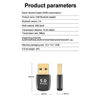 Adaptador USB Bluetooth 5.4 para Computadora BT542, Mini Dongle Inalámbrico para PC, para Ratón, Teclado y Auriculares de Laptop