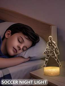 Lampe de table 3D LED en gros pour les fans de football Messi Ronaldo Real Madrid - Product Image 6