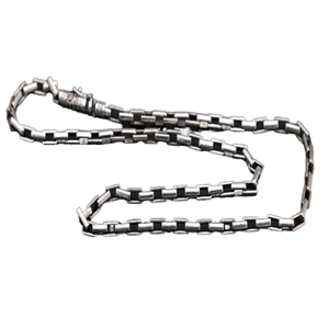 100% nuevo S925 puro 925 collar de plata esterlina hombres Big Ming Curse Vintage caja cadena geométrica diamante joyería de moda - Product Image 1