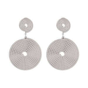Orecchini a Cerchio in Acciaio Inossidabile Stile Europeo e Americano, Orecchini a Perno Martellati alla Moda, Gioielli Lussuosi Retrò Vintage ALN26041226 - Product Image 6