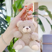 Porte-clés en peluche mini ours en dessin animé, doux, écologique, durable, rembourrage en coton PP, brodé, pour anniversaire, poupées à griffes pour machine à griffes