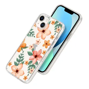 Sarung Ponsel Bening Sesuai Pesanan, untuk iPhone 12 13 Pro Max IPhone13 Tahan Guncangan Logo TPU Cetak UV Telepon Pintar