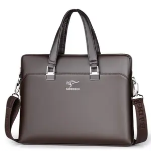 Wholesale Messenger bag More Space Laptop Bag Men Business Leather Briefcase