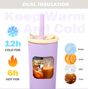 Northfox 304 Vaso aislado al vacío de acero inoxidable 18/8 Taza de paja a prueba de fugas con 6-12 horas de rendimiento térmico sin BPA - Product Image 3