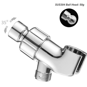 Soporte ajustable de 1/2 pulgada para cabezal de ducha de mano, con bola de latón, soporte de ABS premium, brazo giratorio de 360 grados y conector de manguera - Product Image 5