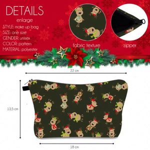 Nouvelle trousse de maquillage personnalisée avec imprimé de Noël, imperméable, portable, douce, sac cadeau cosmétique pour femmes et filles - Product Image 2