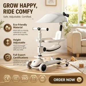 Trottinette Enfant 6-en-1 en Aluminium à 3 Roues avec Siège – À Pousser ou à Glisser ; Jouet Porteur pour Garçons et Filles - Product Image 1