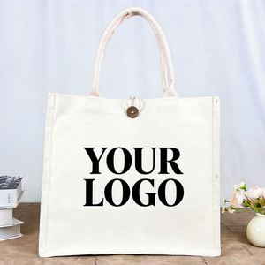 <b>Plain</b> Blank <b>Canvas</b> Grocery Heavy Duty Cotton Tote Reusable Shopping Bag With Thick Rope Handle Bulk Custom Printing - Product Image 2