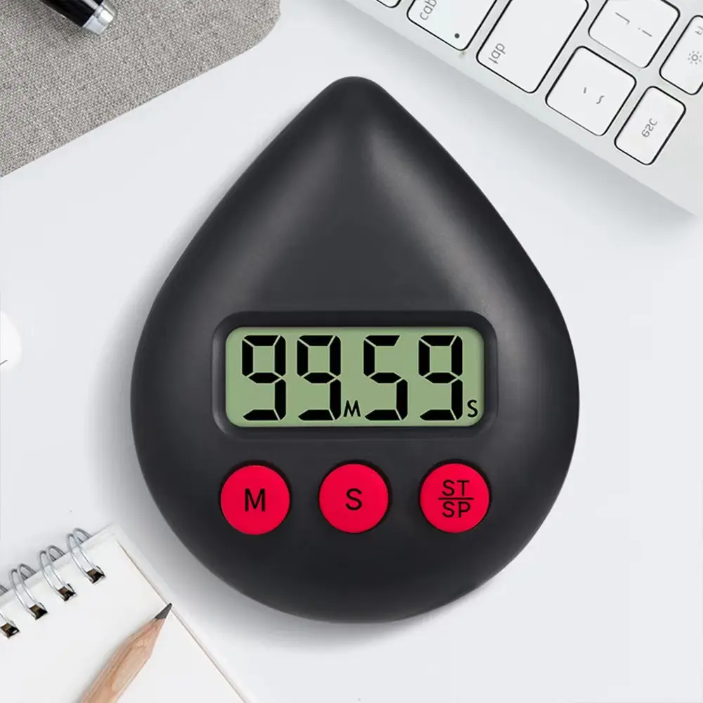 Water Drop Electronic Digital Timer Kitchen Cooking Shower Study Stopwatch Alarm Clock Electronic Cooking Countdown Time Time