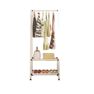 Perchero con estante de hierro, diseño minimalista, de pie, para almacenamiento en la sala de estar - Product Image 3