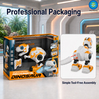 Juguete de Dinosaurio Robot Eléctrico Recargable con Control Remoto, T-Rex Caminante con Spray de Agua, Música y Baile, Regalo para Niños