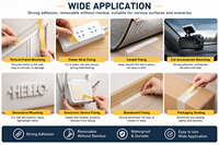 Autocollant adhésif acrylique amovible double face haute résistance sans dommage, extensible et réutilisable pour la décoration et le bricolage (vente en gros)