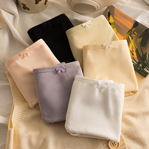 Pantalones japoneses de cintura media, de color liso, estilo ballet, con lazo sencillo, de punto de algodón, transpirables, para mujer, estilo dulce y juvenil. - Product Image 2